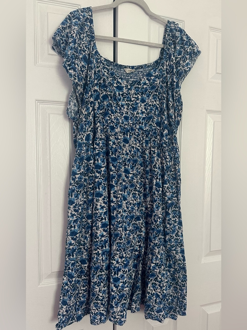 Blue Floral Casual Dress